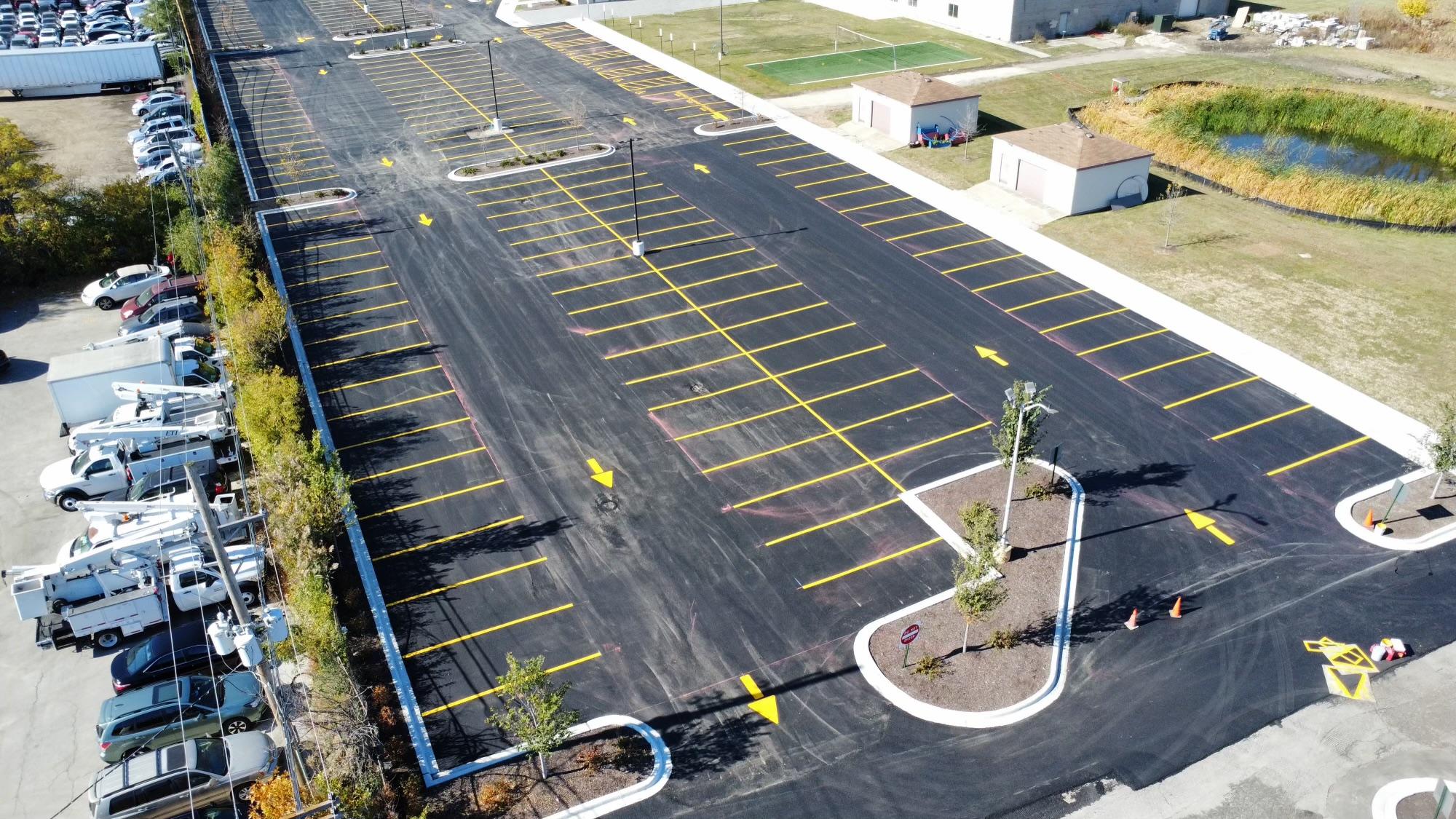 Parking area paving work