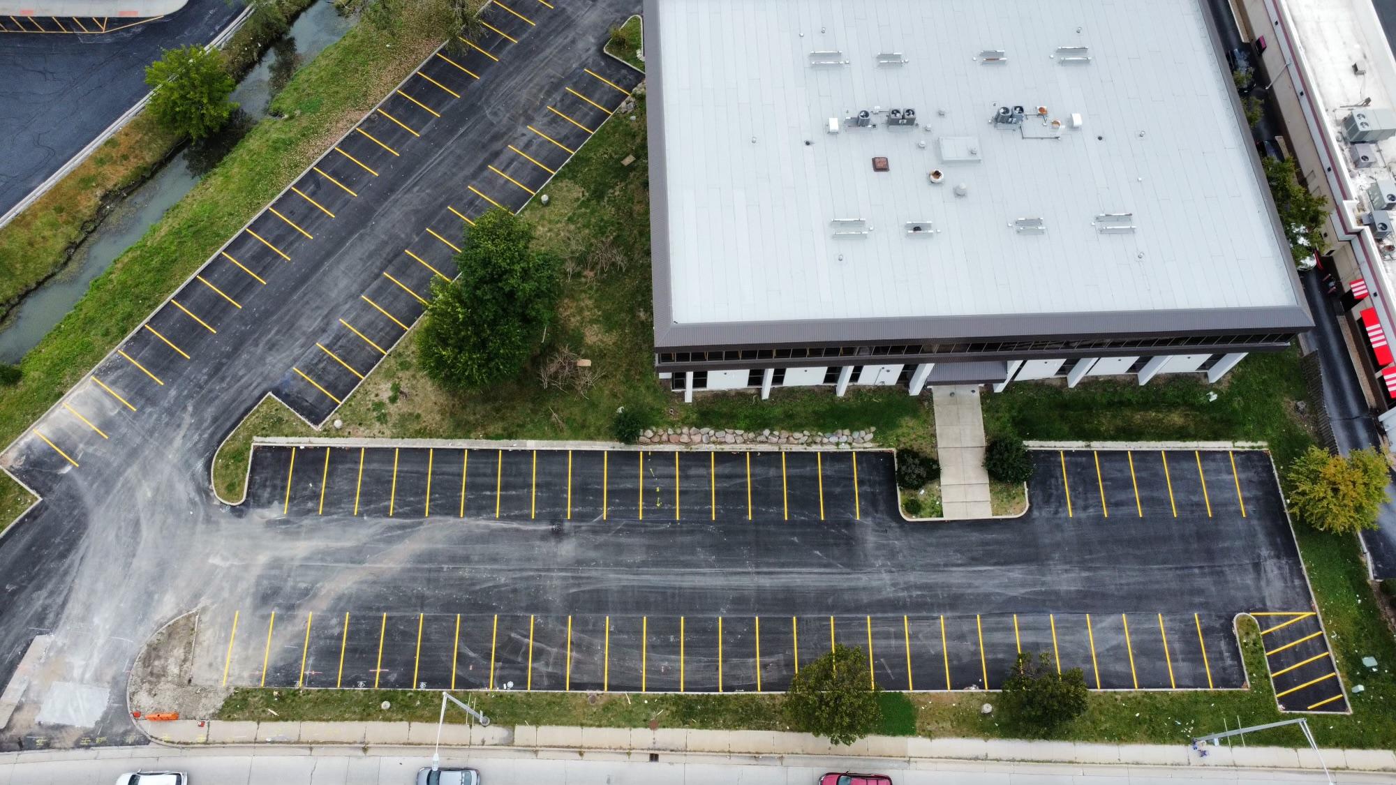 Asphalt paving project in progress by Valley General Contractors